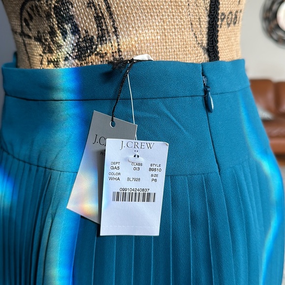 JCrew Petite Pleated Midi Skirt in Teal BNWT - Picture 3 of 3